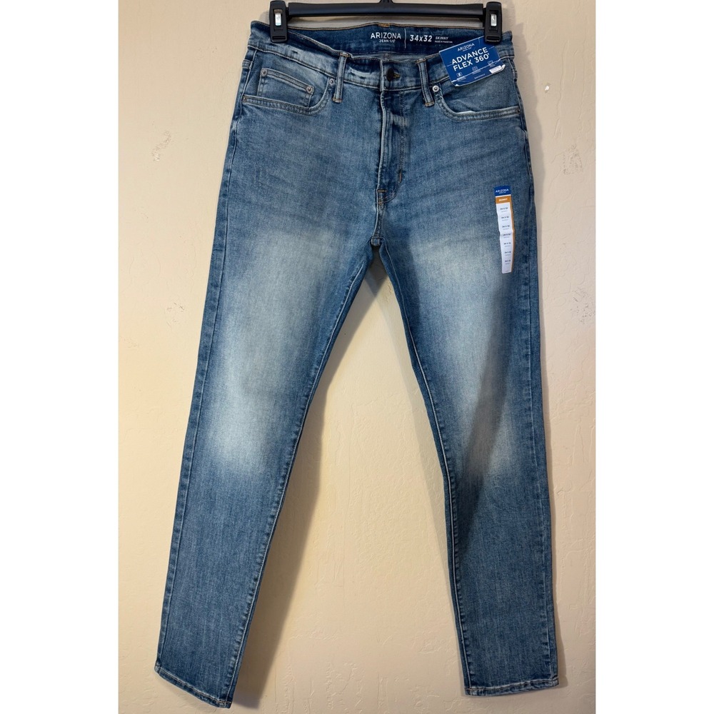 Arizona Skinny Jeans Men 34x32 Blue Advance Flex 360 Stretch Denim NEW